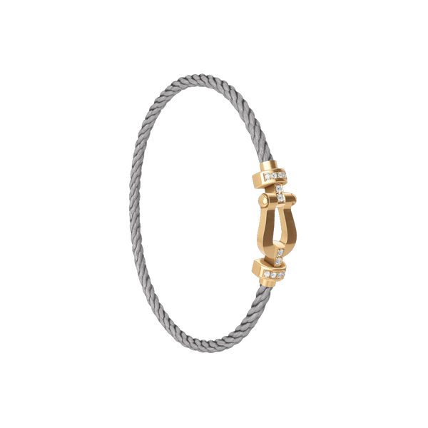 Force 10 Medium Yellow Gold and Diamond Pav&eacute; Cable Bracelet